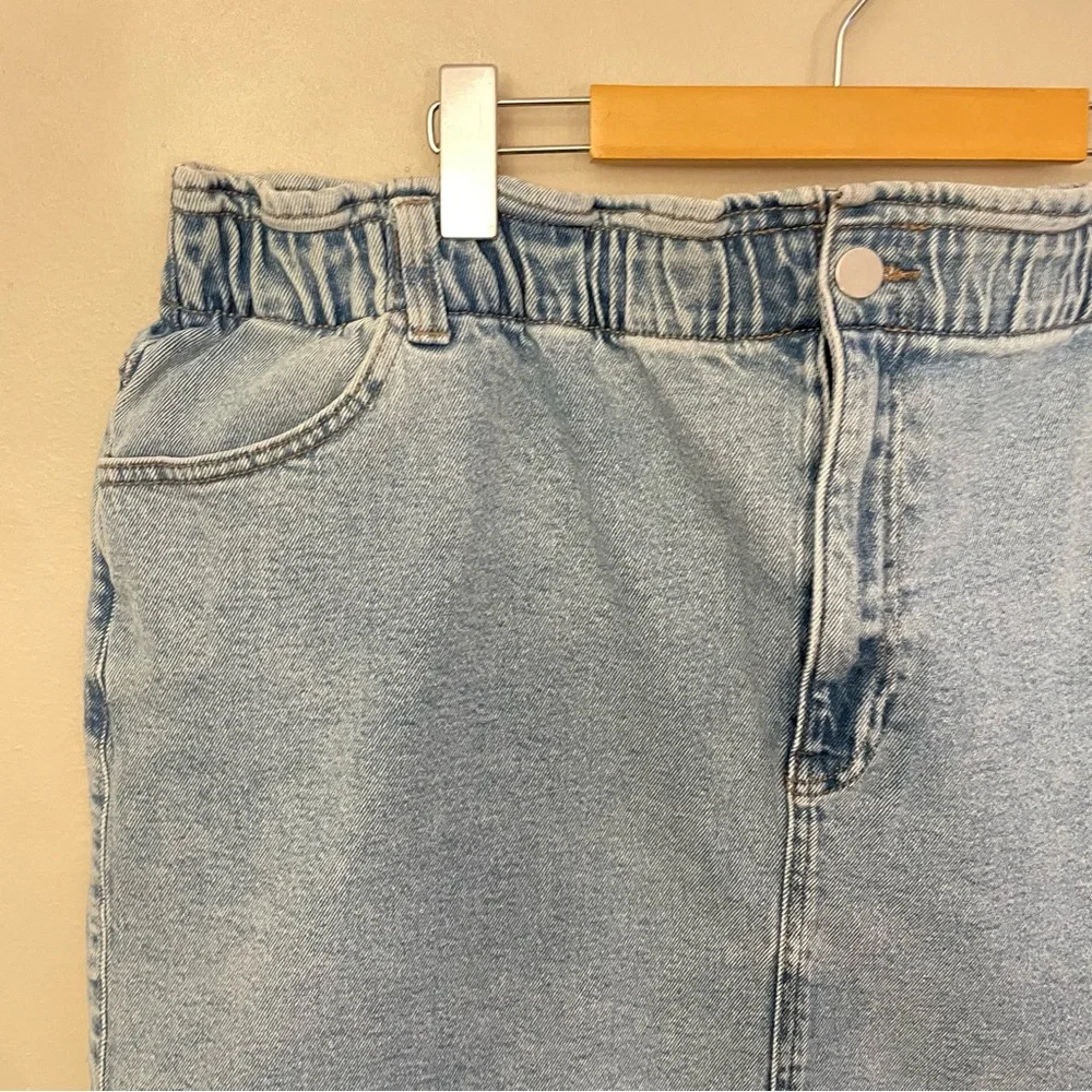 Reitmans Light Blue Denim Mini Skirt Elastic Waist – Size 18/20 Like New - Picture 5 of 16